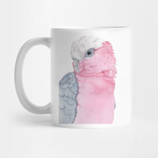 rosalbin galah cockatoo pink watercolor portrait Mug